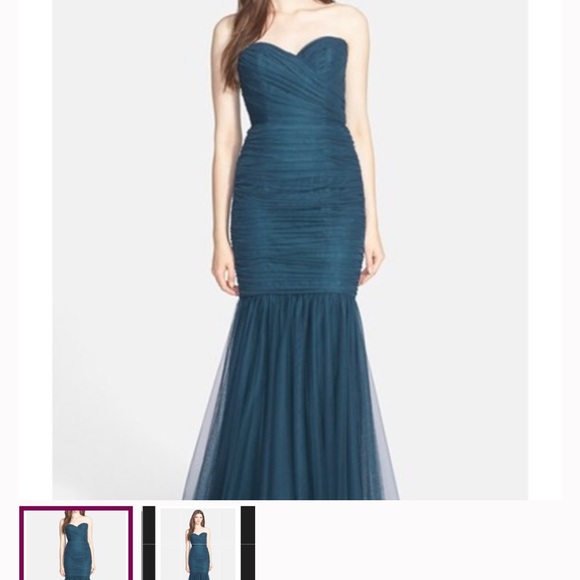 Amsale Hunter Green Evening Dress - Picture 11 of 11